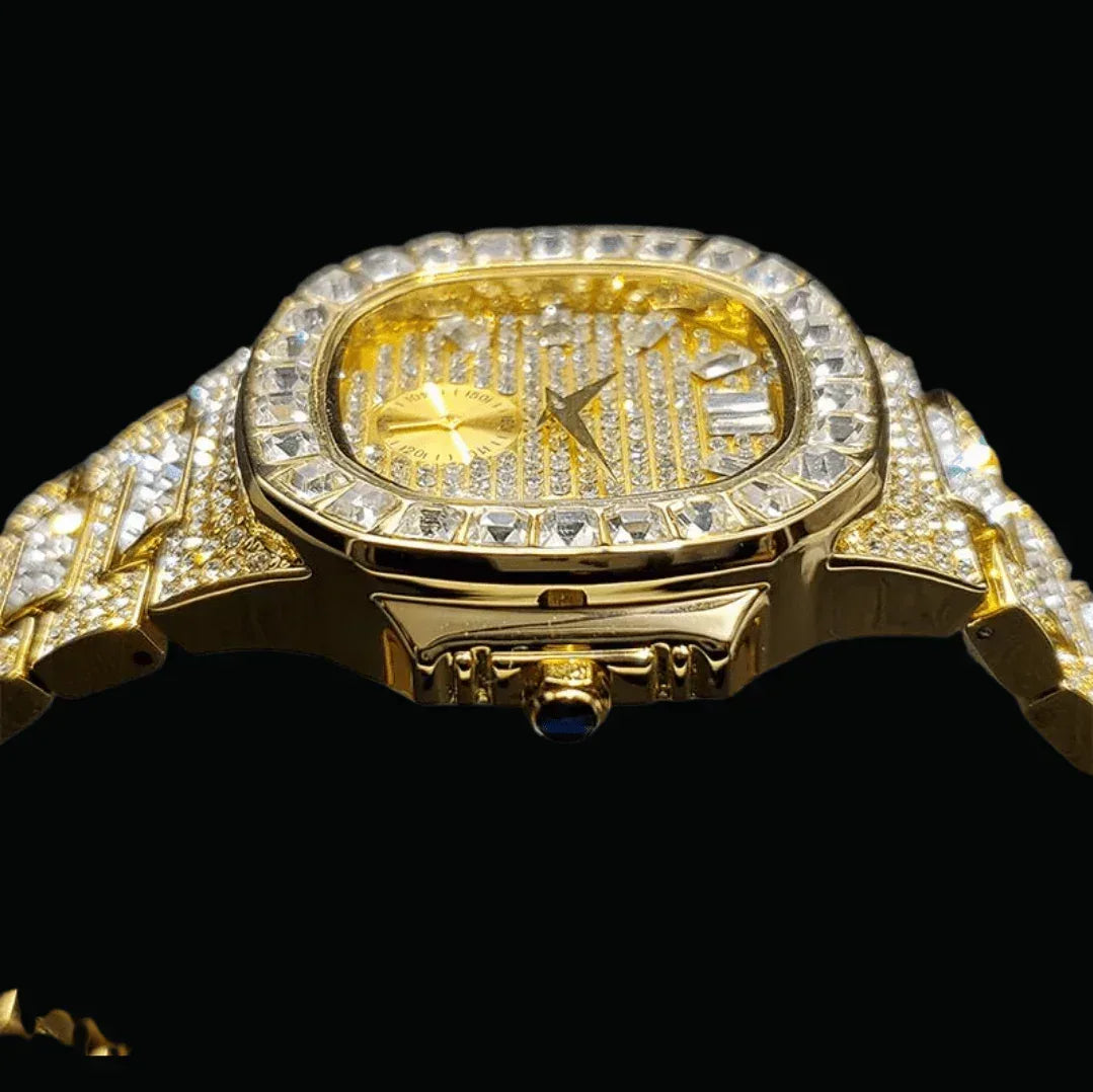 Luxury Date Special Minute Hand Iced Out Watch – Hip Hop Style Timepiece - CaratixJewelry