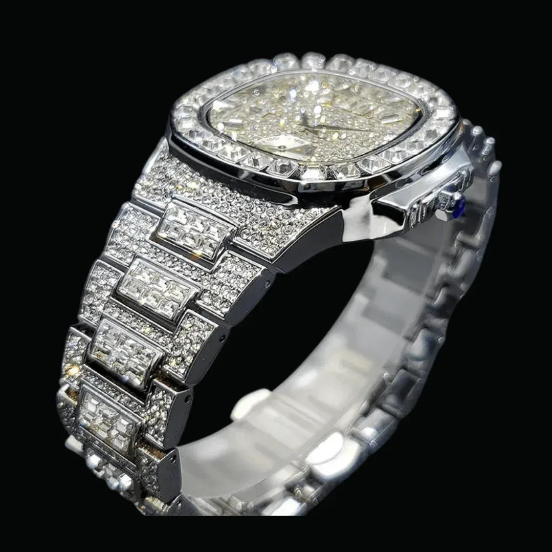 Luxury Date Special Minute Hand Iced Out Watch – Hip Hop Style Timepiece - CaratixJewelry