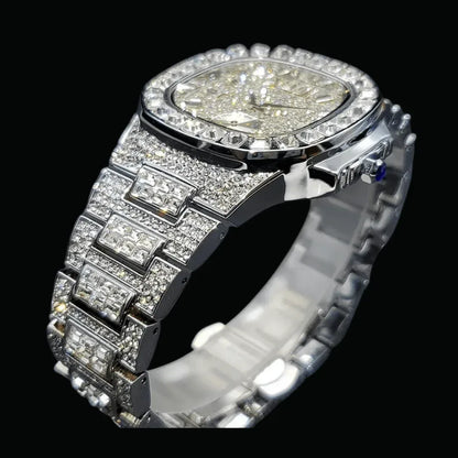 Luxury Date Special Minute Hand Iced Out Watch – Hip Hop Style Timepiece - CaratixJewelry