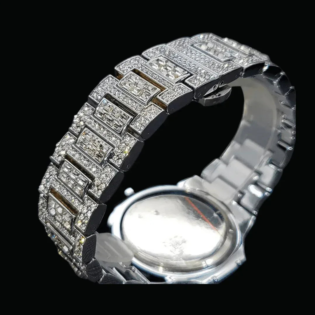 Luxury Date Special Minute Hand Iced Out Watch – Hip Hop Style Timepiece - CaratixJewelry