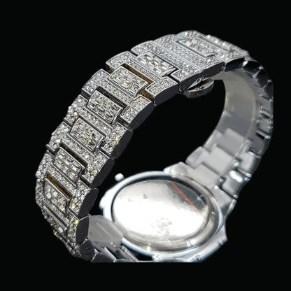 Luxury Date Special Minute Hand Iced Out Watch – Hip Hop Style Timepiece - CaratixJewelry