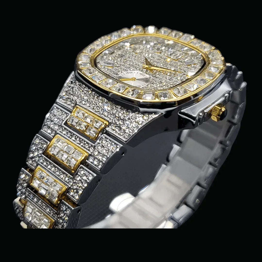 Luxury Date Special Minute Hand Iced Out Watch – Hip Hop Style Timepiece - CaratixJewelry