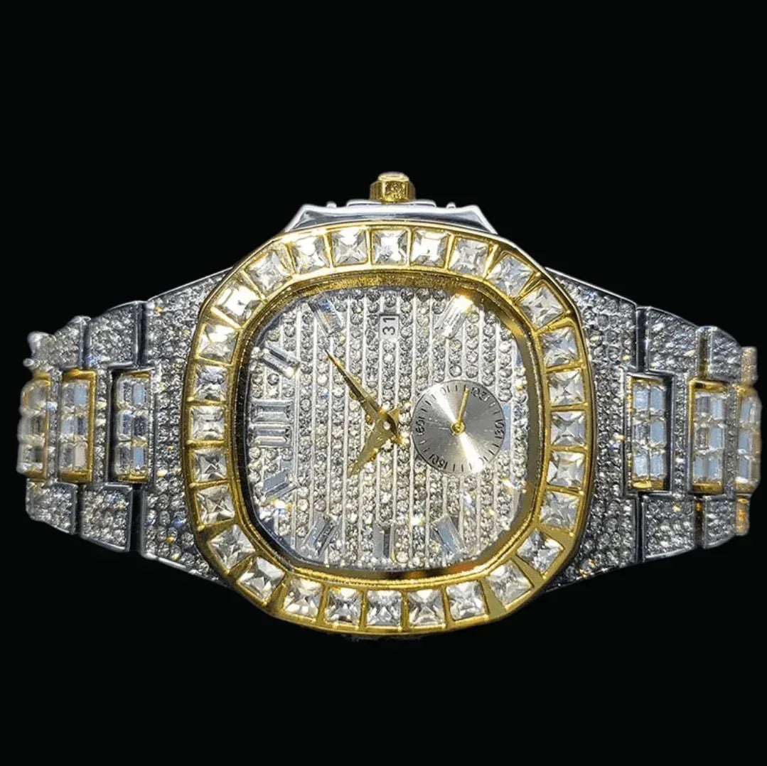 Luxury Date Special Minute Hand Iced Out Watch – Hip Hop Style Timepiece - CaratixJewelry