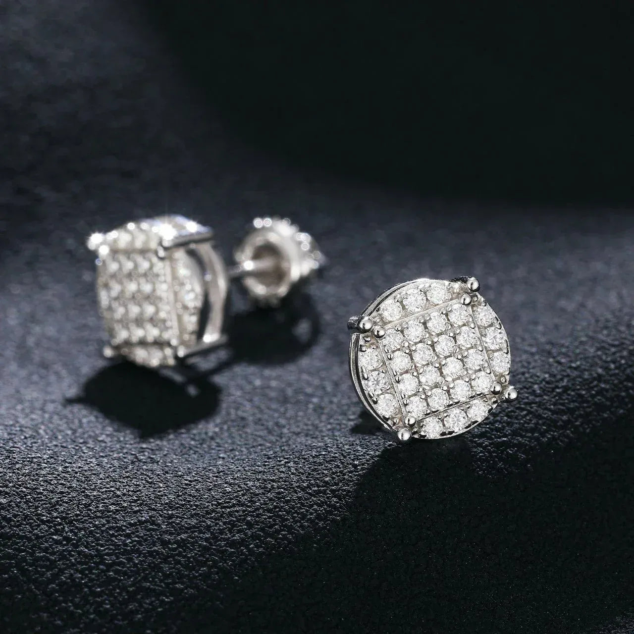 Men's Classic Total Ice 18k Gold Over 925 Silver Lab Earrings - CaratixJewelry