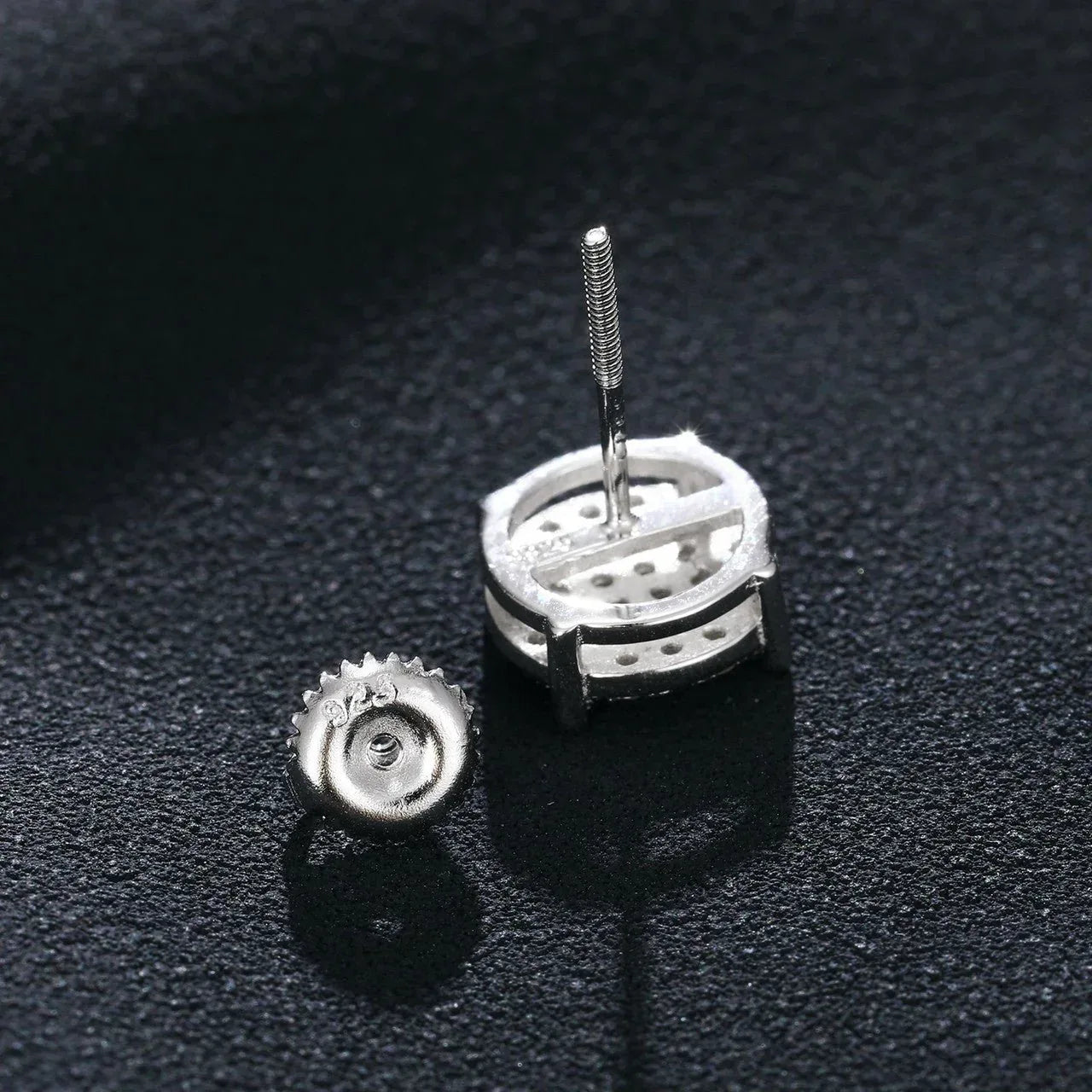 Men's Classic Total Ice 18k Gold Over 925 Silver Lab Earrings - CaratixJewelry