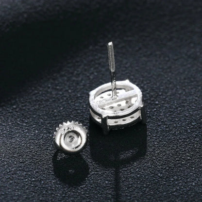 Men's Classic Total Ice 18k Gold Over 925 Silver Lab Earrings - CaratixJewelry
