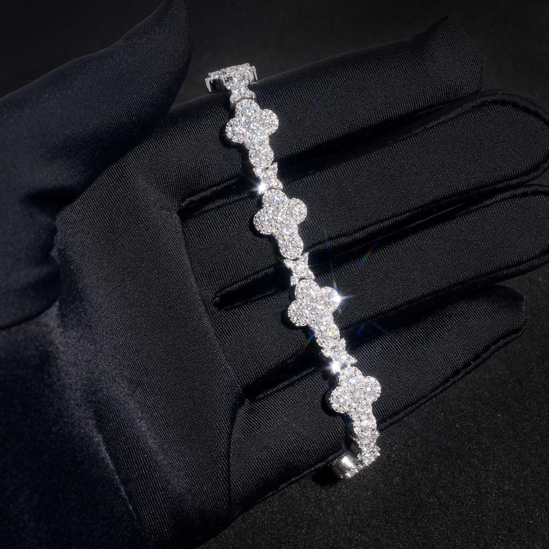 Moissanite Cross Cuban Link Bracelet – S925 Sterling Silver Unisex Hip Hop Fashion Jewelry - CaratixJewelry
