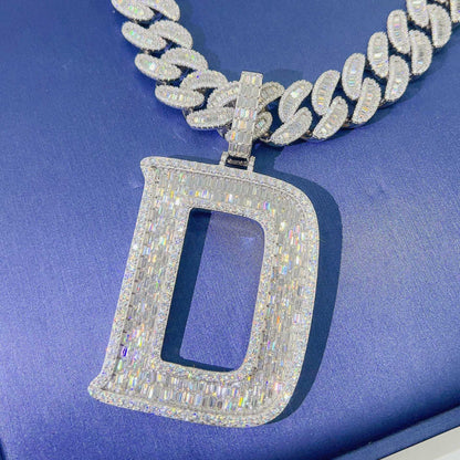 Moissanite Letter Hip-Hop Pendant – S925 Silver D Color Moissanite Jewelry - CaratixJewelry