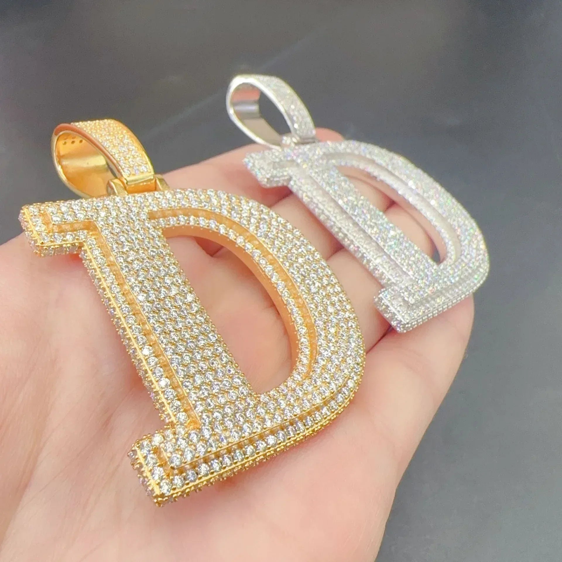 Moissanite Letter Hip-Hop Pendant – S925 Silver D Color Moissanite Jewelry - CaratixJewelry