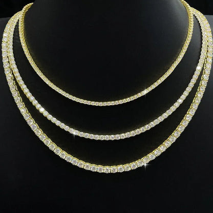 Moissanite Tennis Chain Necklace – S925 Sterling Silver Iced-Out Tennis Necklace for Men & Women - CaratixJewelry