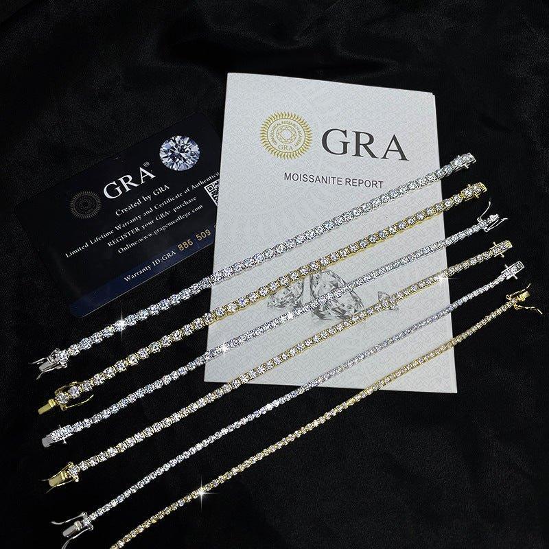 Moissanite Tennis Chain Necklace – S925 Sterling Silver Iced-Out Tennis Necklace for Men & Women - CaratixJewelry