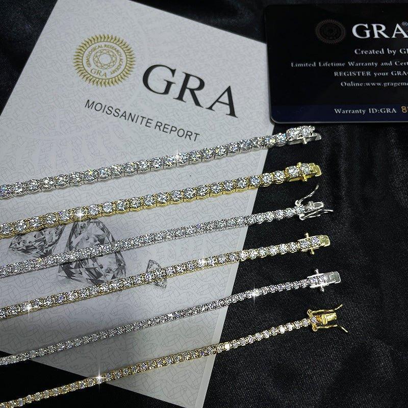 Moissanite Tennis Chain Necklace – S925 Sterling Silver Iced-Out Tennis Necklace for Men & Women - CaratixJewelry