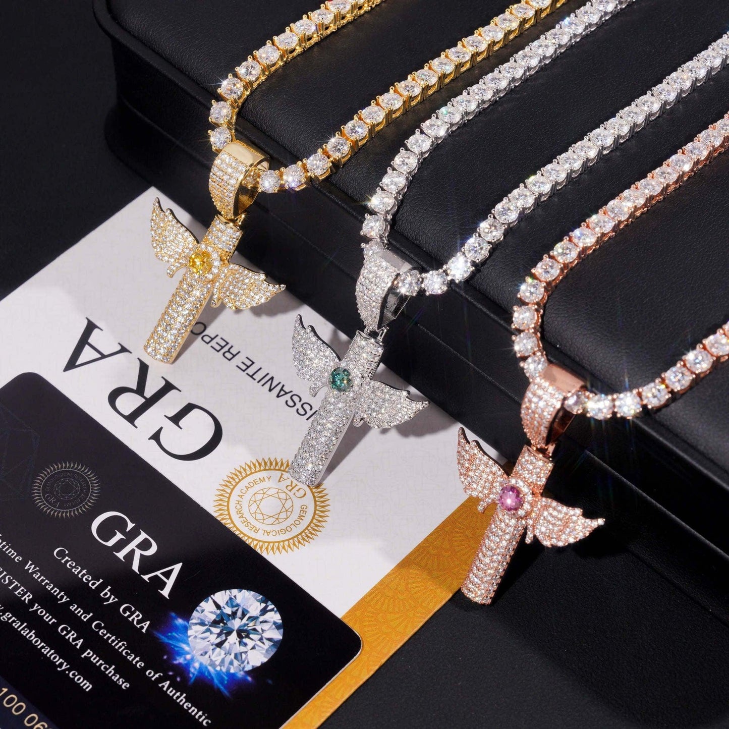 New 925 Silver Moissanite Cross Pendant – Colorful Moissanite, Hip-Hop Style Unisex Fashion Jewelry - CaratixJewelry