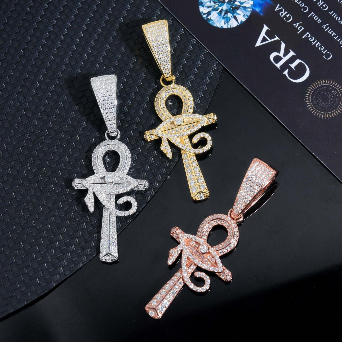New 925 Silver Moissanite Cross Pendant – Hip-Hop Style Jewelry, European & American Trendy Unisex Necklace - CaratixJewelry