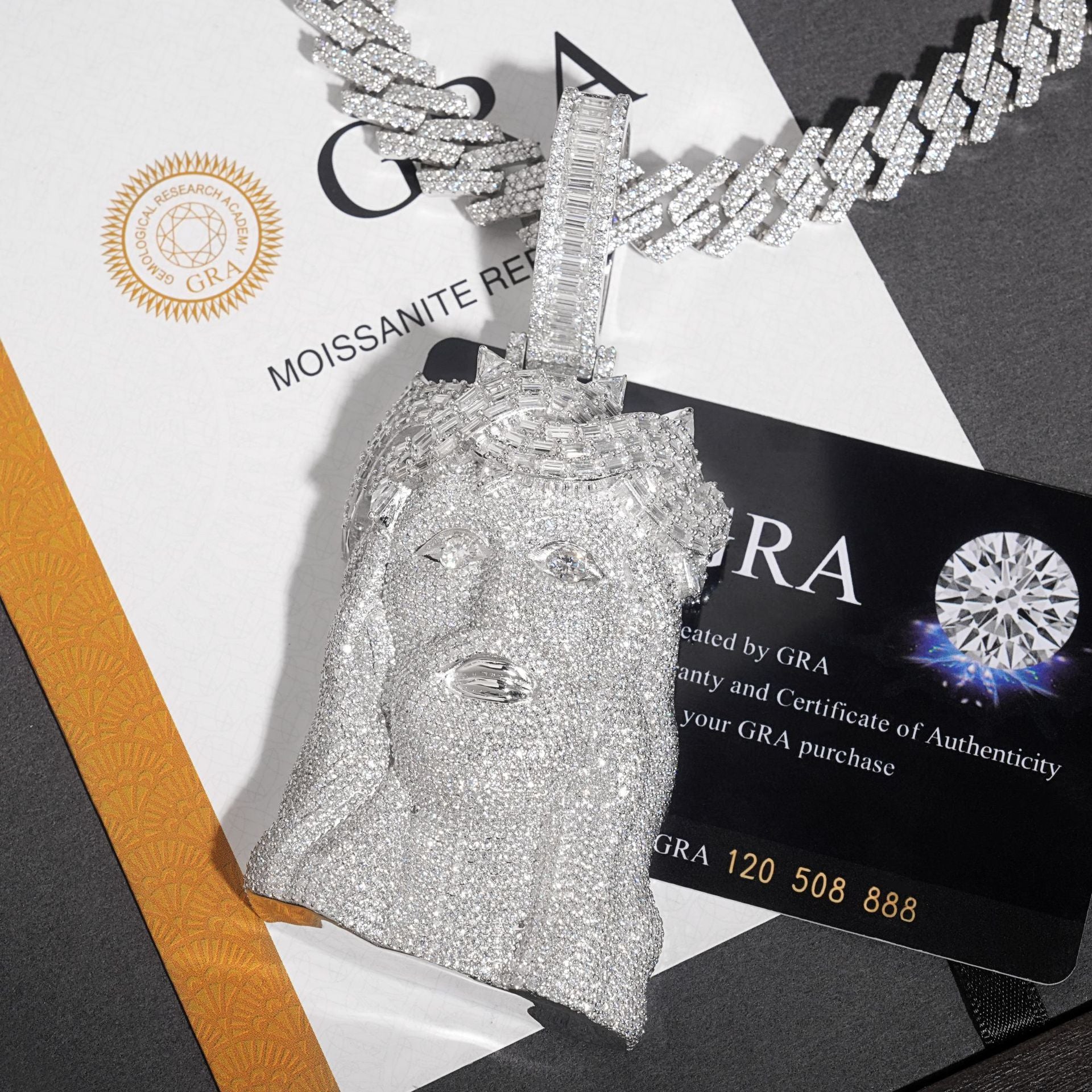 New European & American Hip - Hop Jesus Head Pendant – S925 Silver Moissanite, Trendy Jewelry - CaratixJewelry