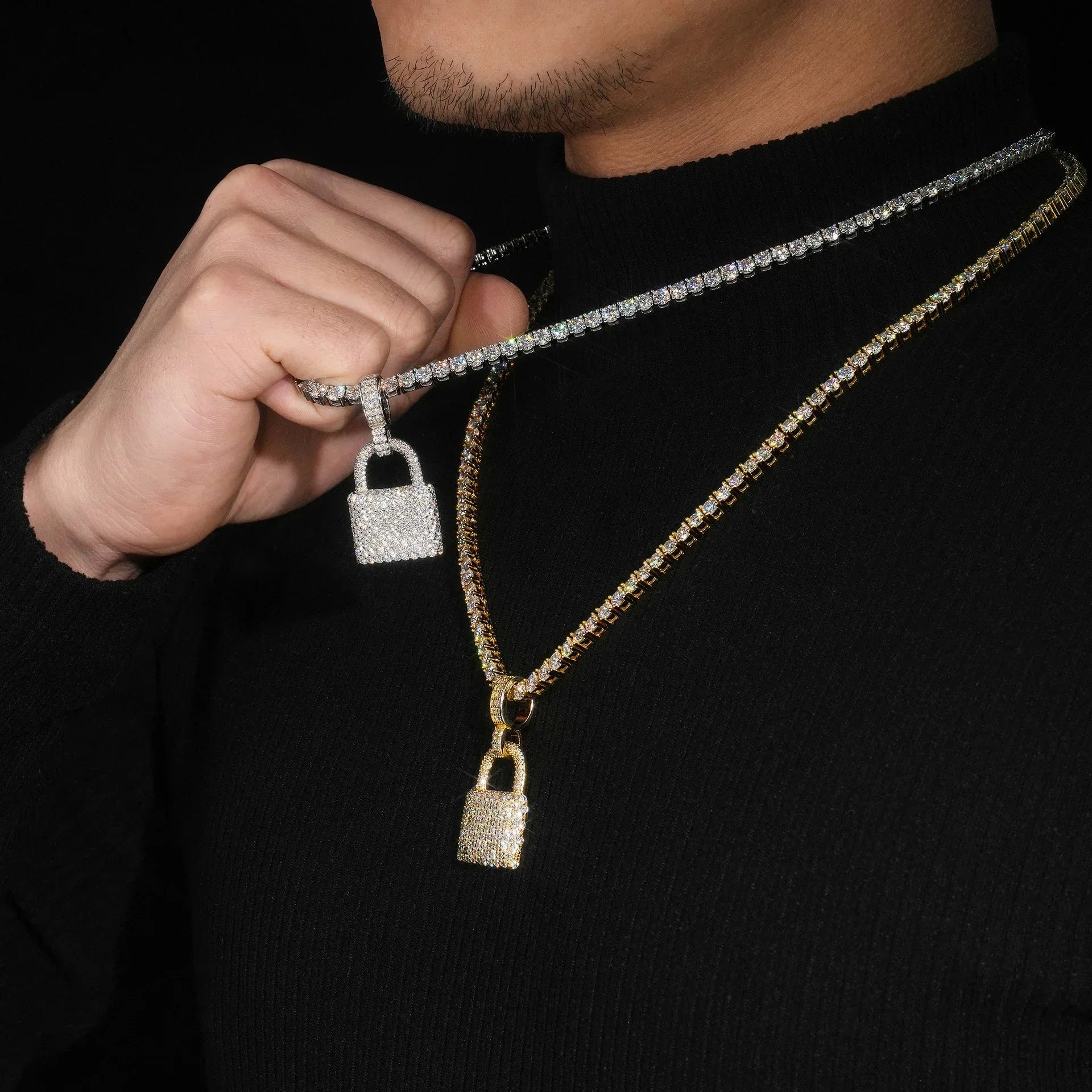 New Hip-Hop Style Pendant – S925 Silver Moissanite Jewelry, Trendy Hiphop Accessory - CaratixJewelry