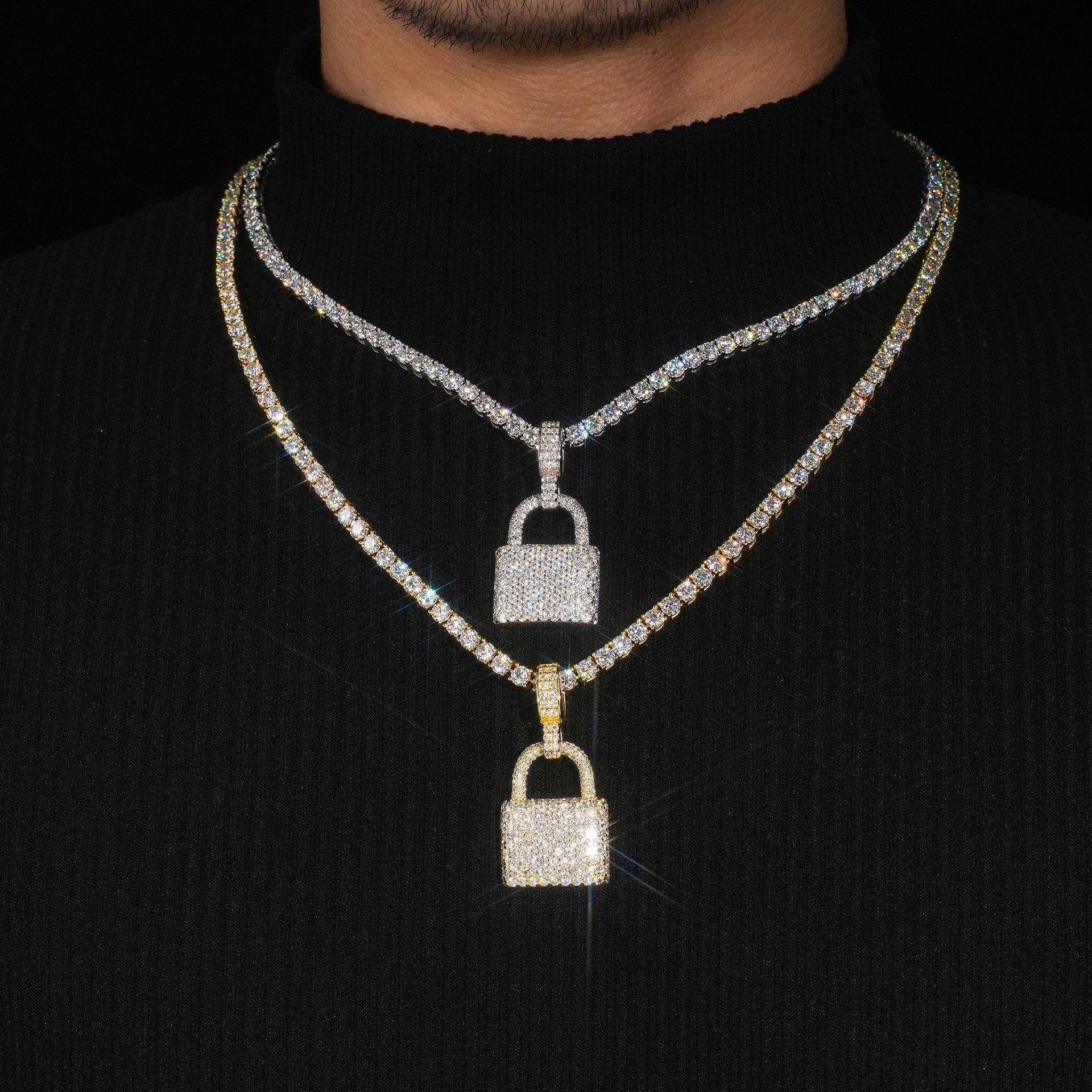 New Hip-Hop Style Pendant – S925 Silver Moissanite Jewelry, Trendy Hiphop Accessory - CaratixJewelry