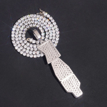 New Letter Pendant – S925 Silver Moissanite, Hip - Hop Style Necklace, Trendy Jewelry - CaratixJewelry