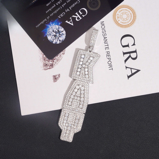 New Letter Pendant – S925 Silver Moissanite, Hip - Hop Style Necklace, Trendy Jewelry - CaratixJewelry