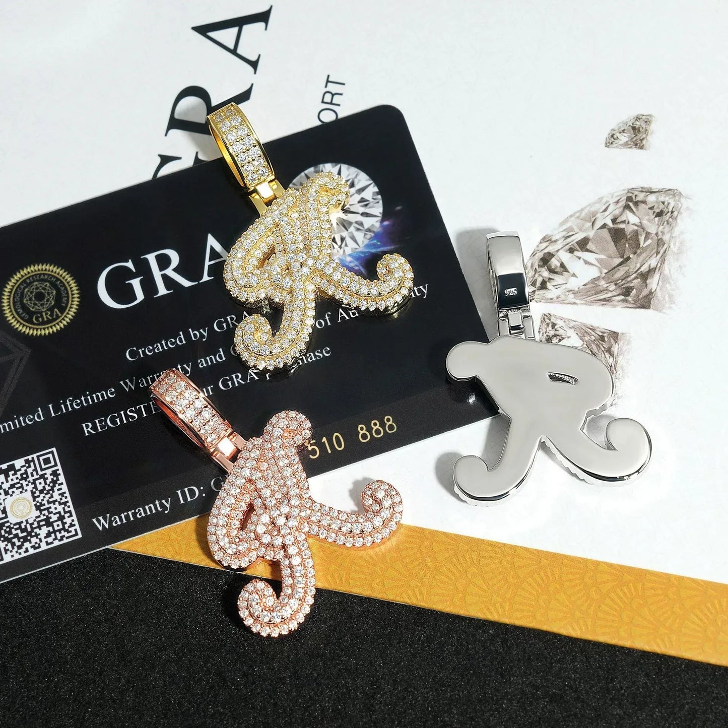 New Moissanite Letter K Hip-Hop Pendant – S925 Silver Personalized Jewelry - CaratixJewelry