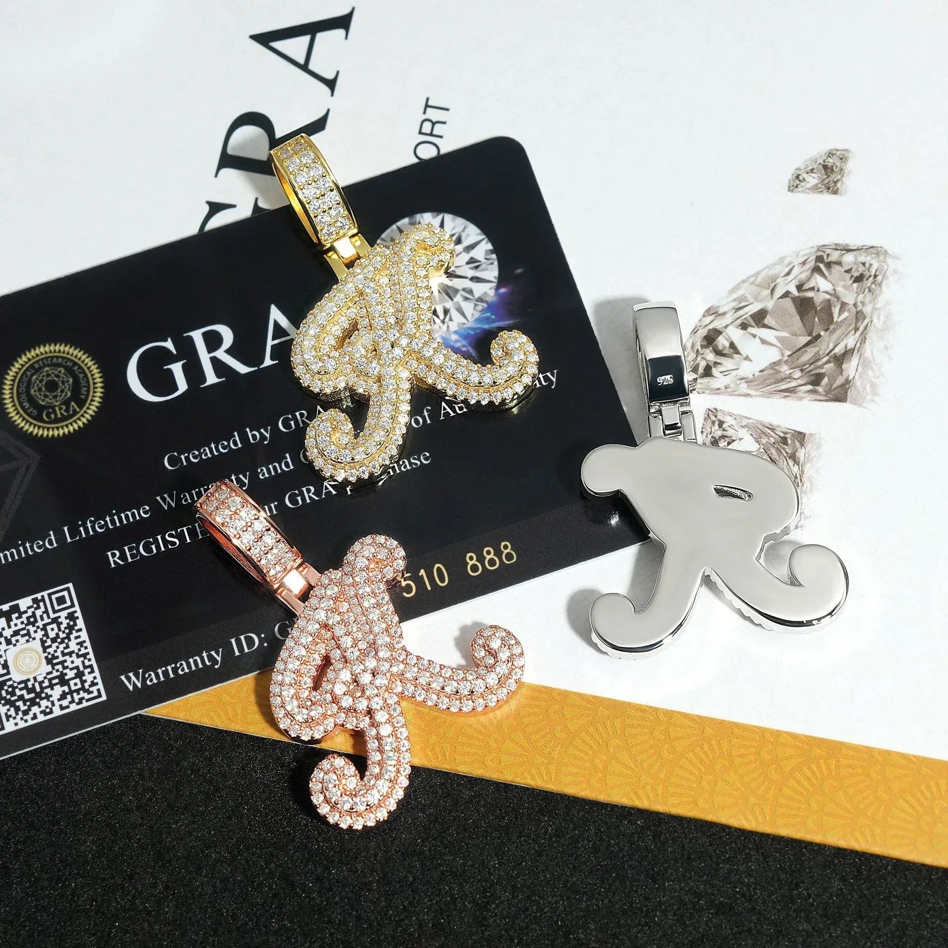 New Moissanite Letter K Hip-Hop Pendant – S925 Silver Personalized Jewelry - CaratixJewelry