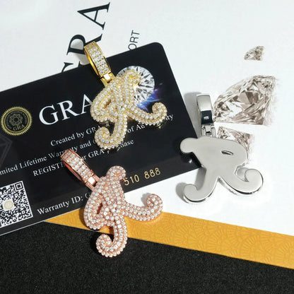 New Moissanite Letter K Hip-Hop Pendant – S925 Silver Personalized Jewelry - CaratixJewelry