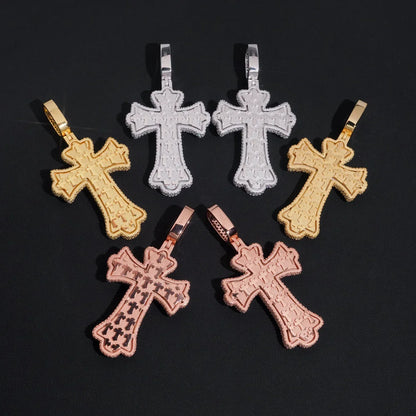New Personalized Colorful Cross Pendant – S925 Silver Moissanite, Trendy Jewelry - CaratixJewelry
