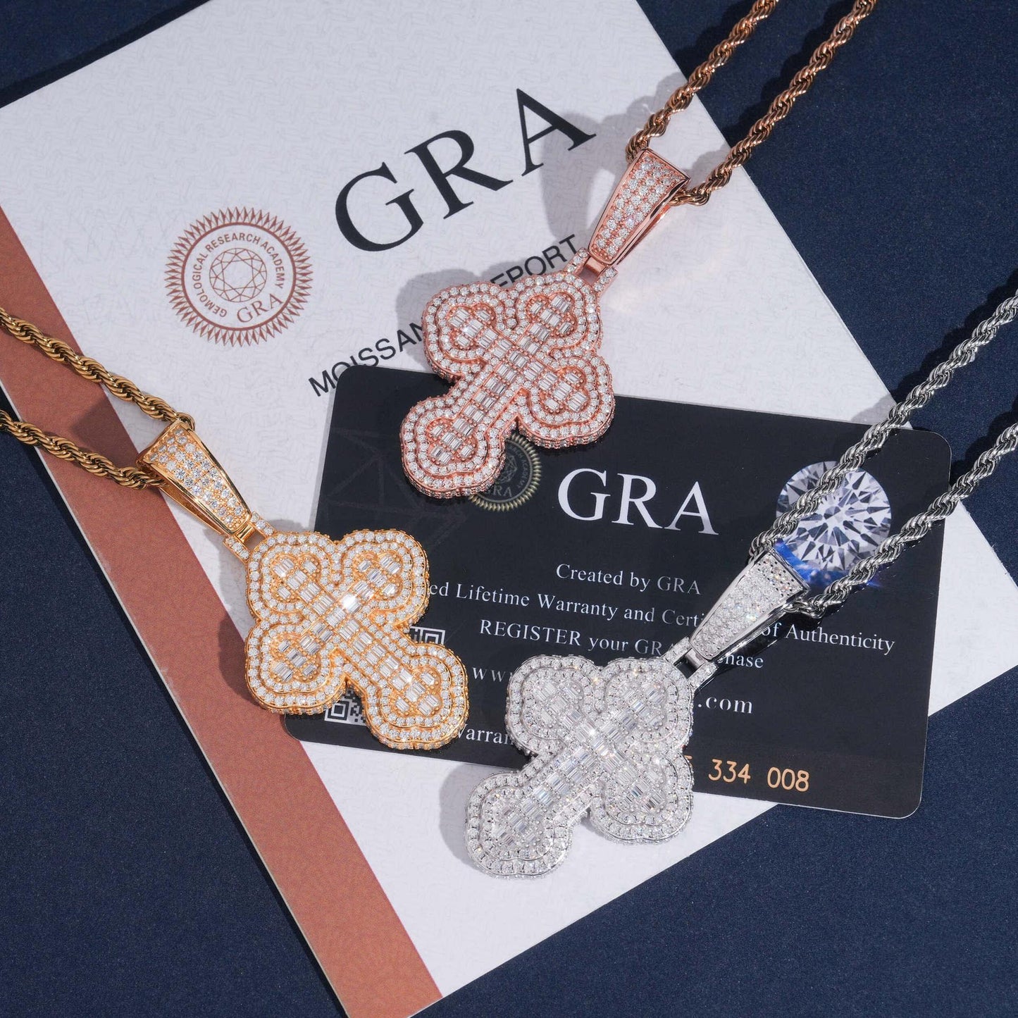 New Personalized Hip-Hop Cross Pendant – S925 Silver Moissanite, Fits 8MM Tennis Chain Necklace - CaratixJewelry