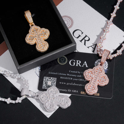 New Personalized Hip-Hop Cross Pendant – S925 Silver Moissanite, Fits 8MM Tennis Chain Necklace - CaratixJewelry