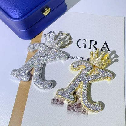 New Personalized Letter Hip-Hop Pendant – S925 Silver Moissanite Jewelry - CaratixJewelry