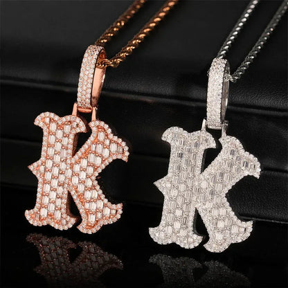 New Personalized Letter Hip-Hop Pendant – S925 Silver Moissanite, Trendy Custom Jewelry - CaratixJewelry
