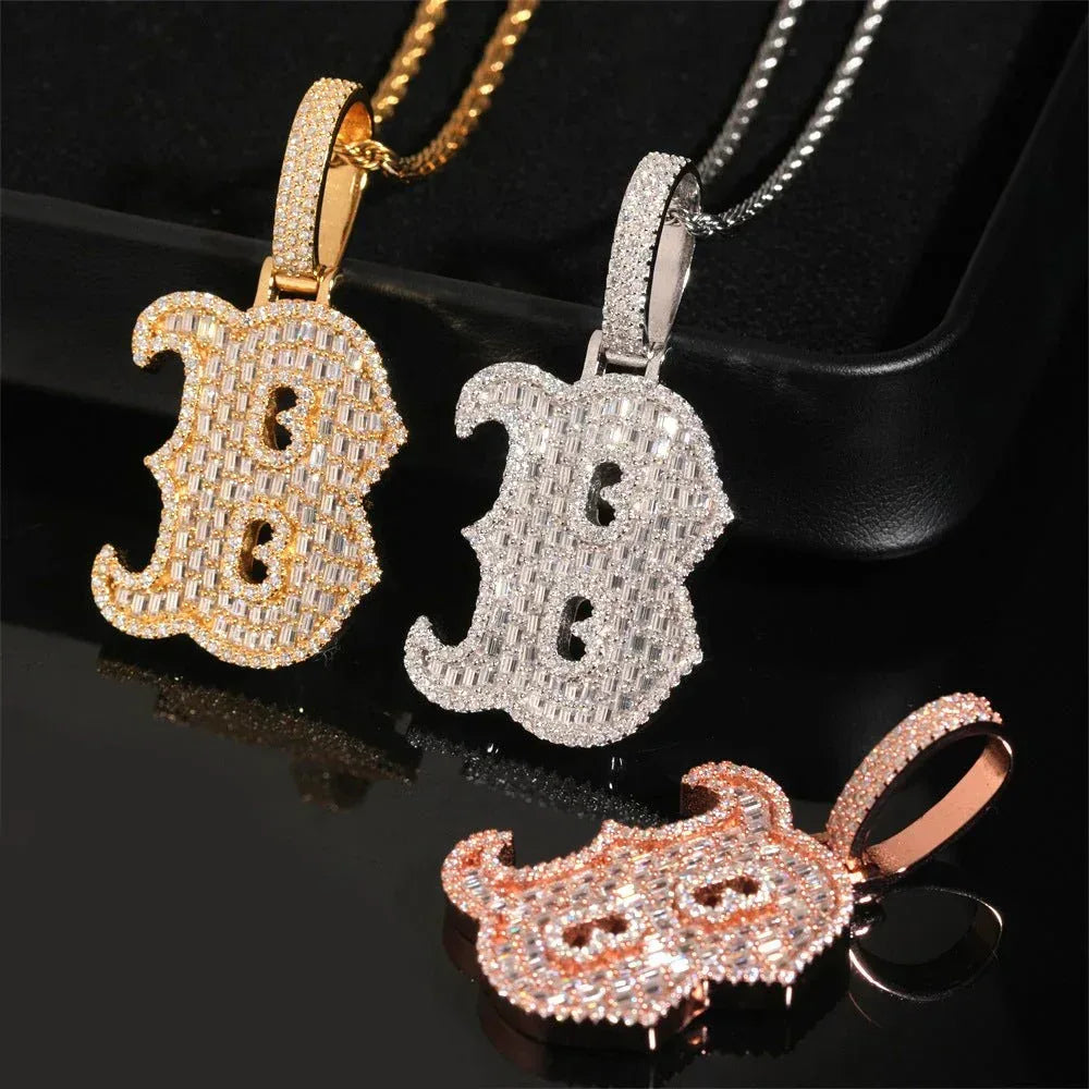 New Personalized Letter Hip-Hop Pendant – S925 Silver Moissanite, Trendy Custom Jewelry - CaratixJewelry