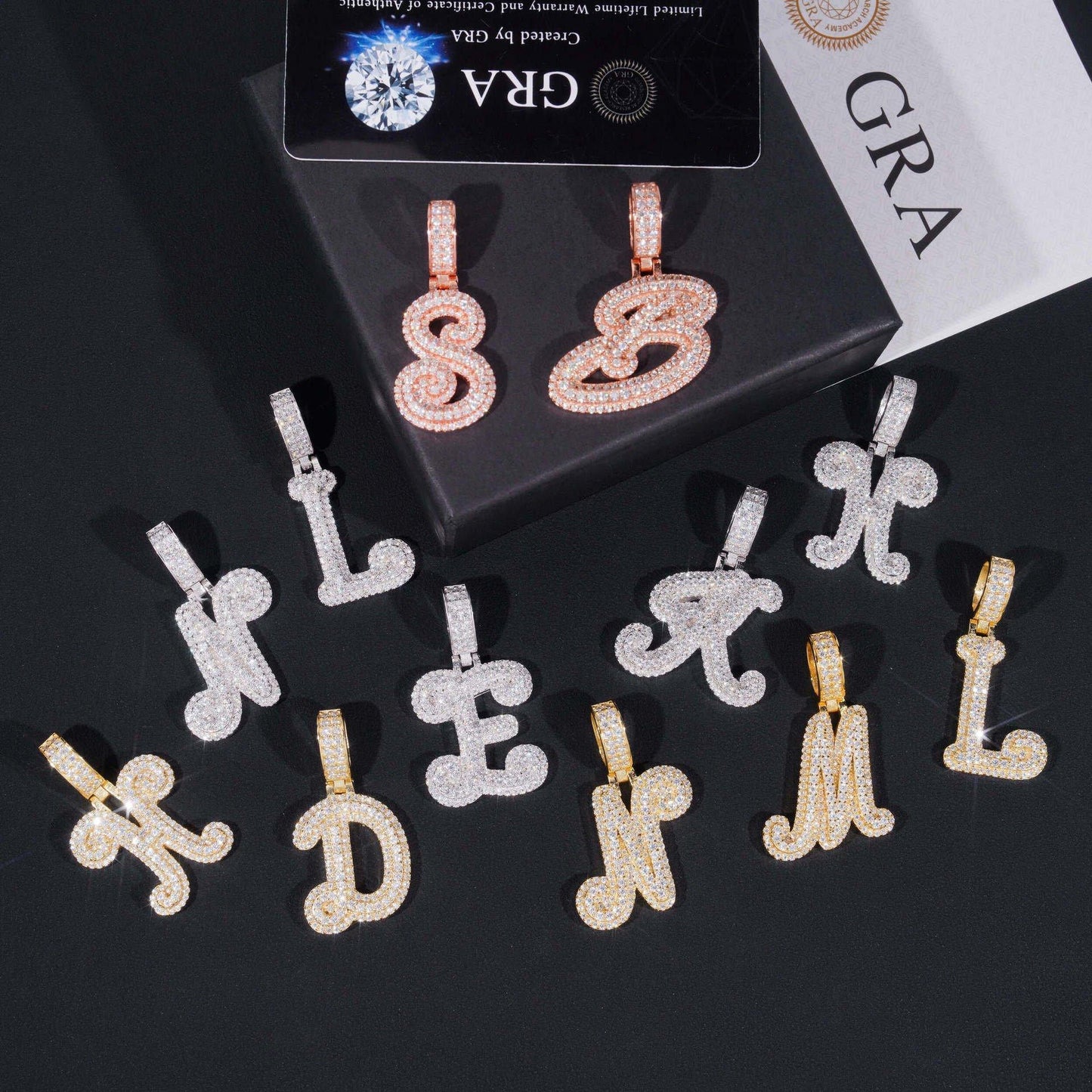 New Personalized Letter Pendant – S925 Silver Moissanite, Hip-Hop Style Jewelry - CaratixJewelry
