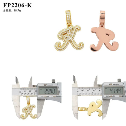 New Personalized Letter Pendant – S925 Silver Moissanite, Hip-Hop Style Jewelry - CaratixJewelry