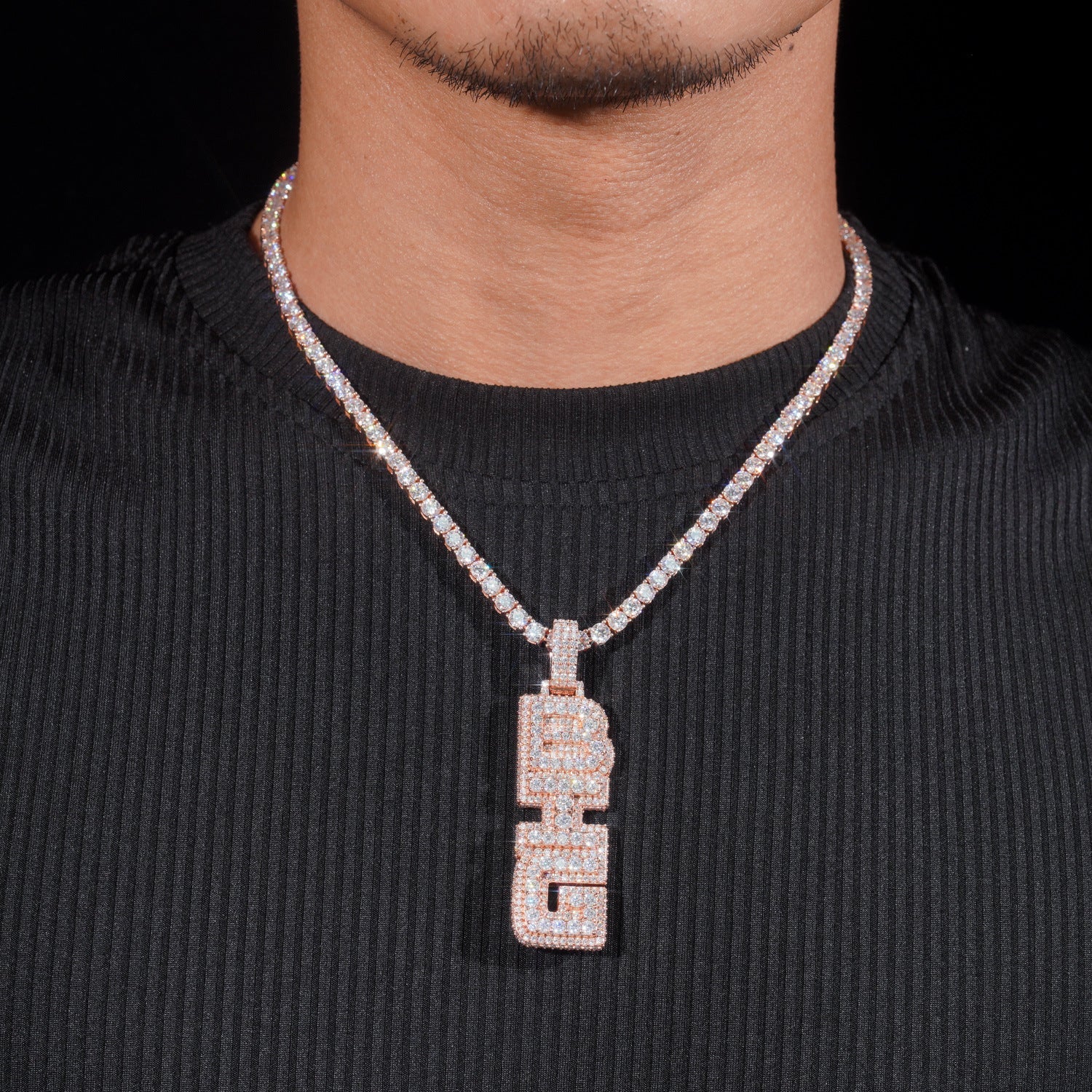 New S925 Silver D Color Moissanite Letter Pendant – Unisex Personalized Jewelry, Trendy Fashion Accessory - CaratixJewelry