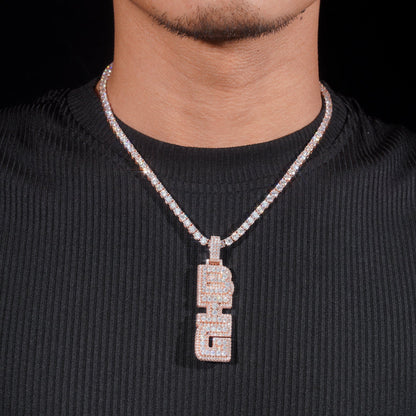 New S925 Silver D Color Moissanite Letter Pendant – Unisex Personalized Jewelry, Trendy Fashion Accessory - CaratixJewelry