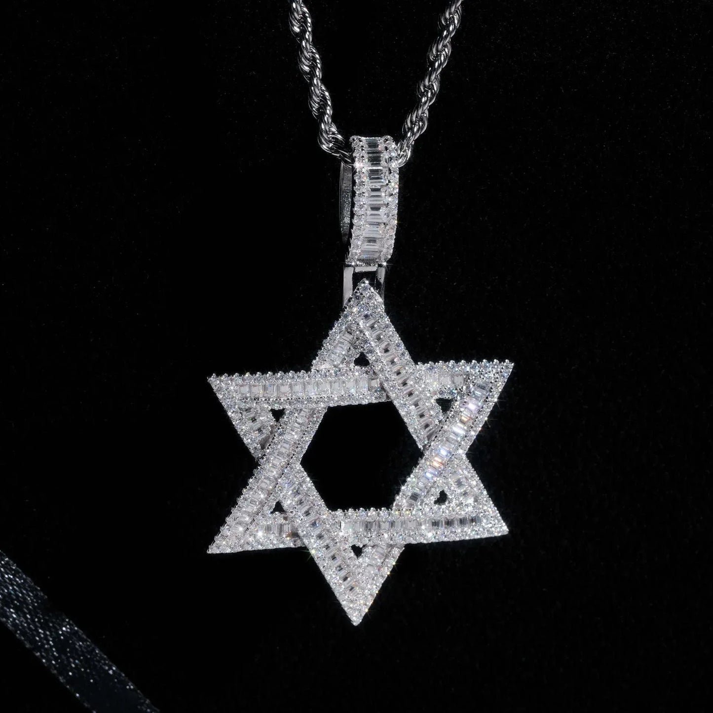 New S925 Silver D Color Moissanite Star Pendant – Hip-Hop Style, Fits Tennis Chain Necklace - CaratixJewelry