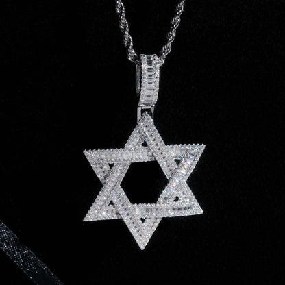 New S925 Silver D Color Moissanite Star Pendant – Hip-Hop Style, Fits Tennis Chain Necklace - CaratixJewelry