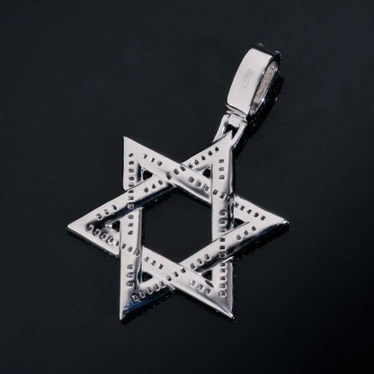 New S925 Silver D Color Moissanite Star Pendant – Hip-Hop Style, Fits Tennis Chain Necklace - CaratixJewelry