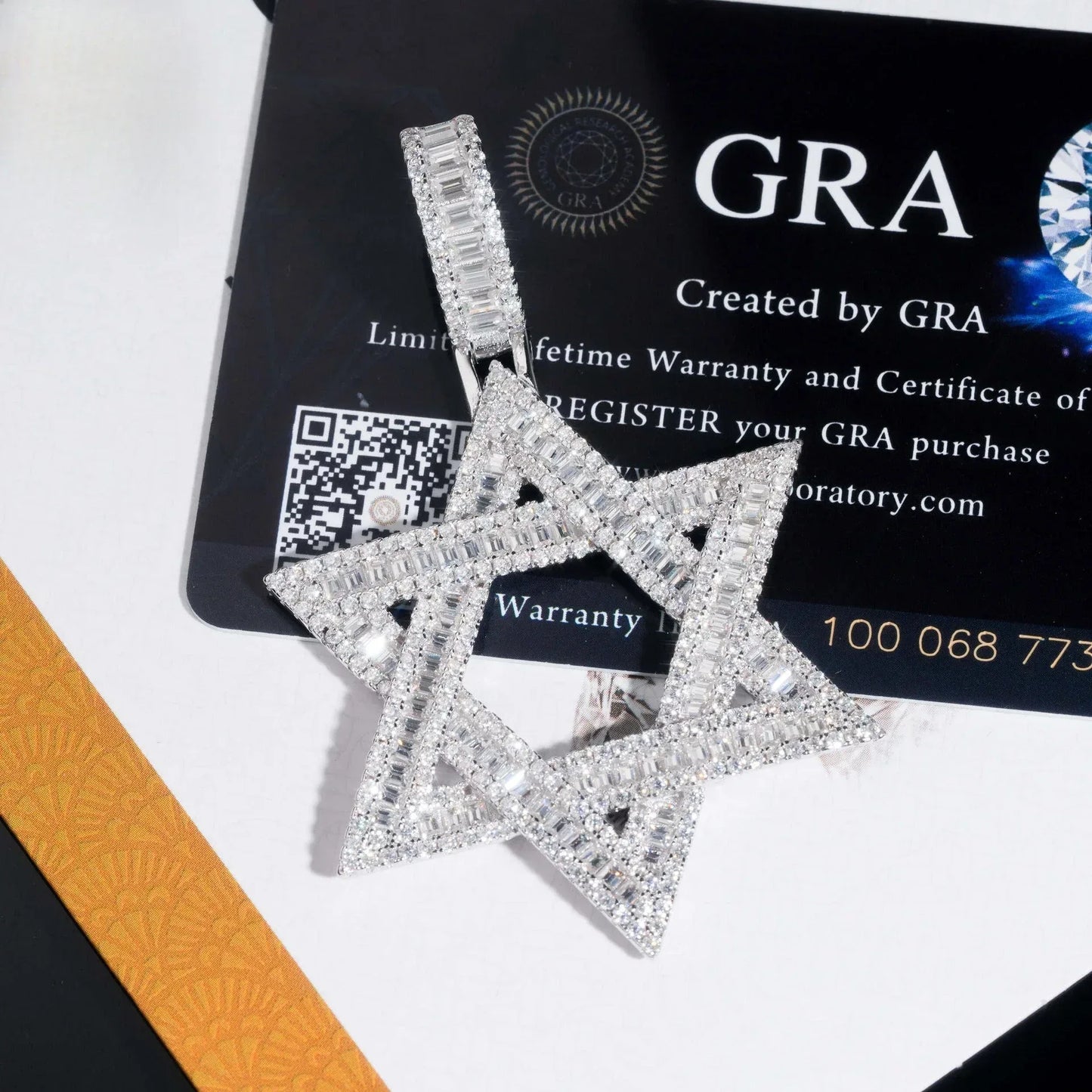 New S925 Silver D Color Moissanite Star Pendant – Hip-Hop Style, Fits Tennis Chain Necklace - CaratixJewelry