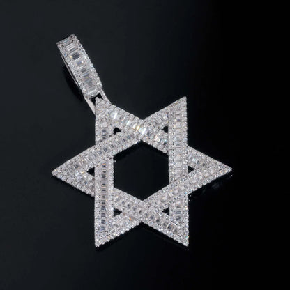 New S925 Silver D Color Moissanite Star Pendant – Hip-Hop Style, Fits Tennis Chain Necklace - CaratixJewelry