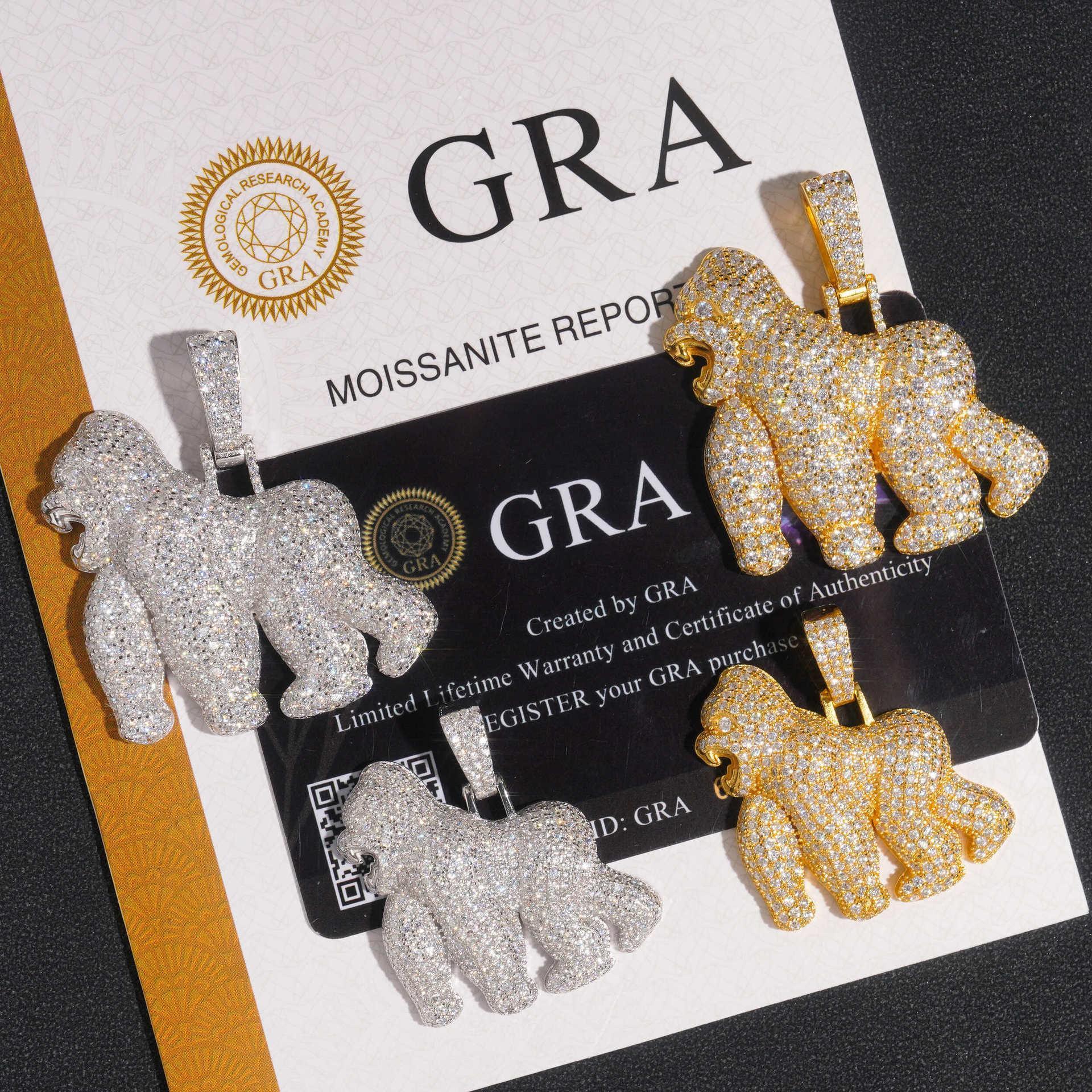 New S925 Silver Fully Iced Moissanite Lion Pendant – Hip-Hop Style Men’s Cool Fashion Jewelry - CaratixJewelry