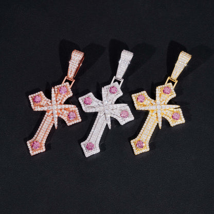 New S925 Silver Moissanite Cross Pendant – High-Quality Jewelry, Sparkling Moissanite Stones - CaratixJewelry