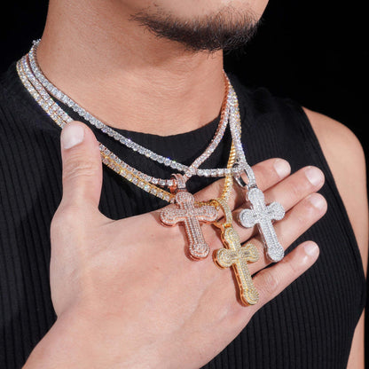 New S925 Silver Moissanite Cross Pendant – High-Quality, Trendy Jewelry - CaratixJewelry