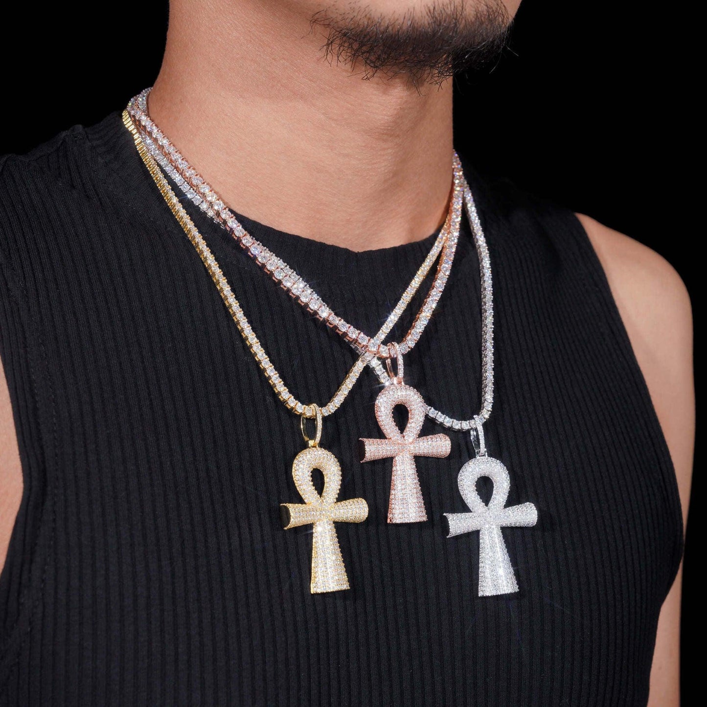 New S925 Silver Moissanite Cross Pendant – Hip-Hop Style, European & American Fashion Jewelry - CaratixJewelry