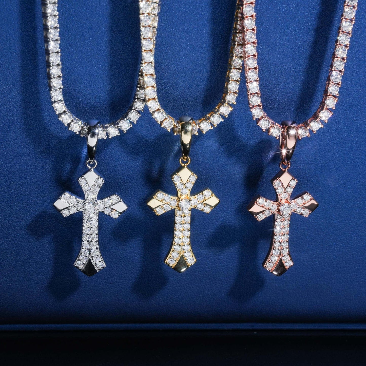 New S925 Silver Moissanite Cross Pendant – Hip-Hop Style, Men’s Trendy Necklace - CaratixJewelry