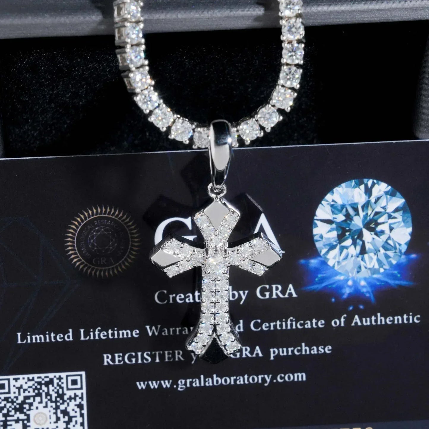 New S925 Silver Moissanite Cross Pendant – Hip-Hop Style, Men’s Trendy Necklace - CaratixJewelry