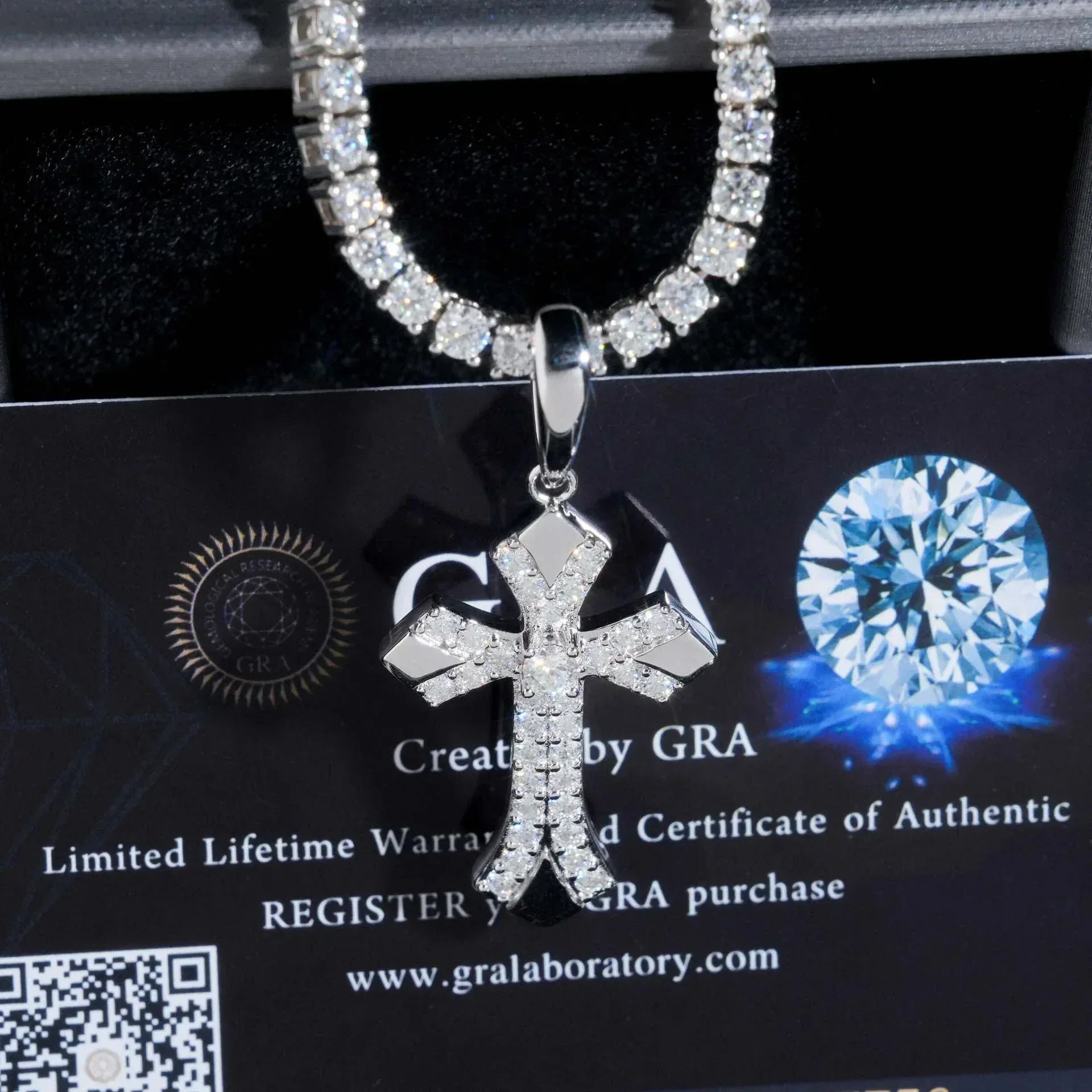 New S925 Silver Moissanite Cross Pendant – Hip-Hop Style, Men’s Trendy Necklace - CaratixJewelry