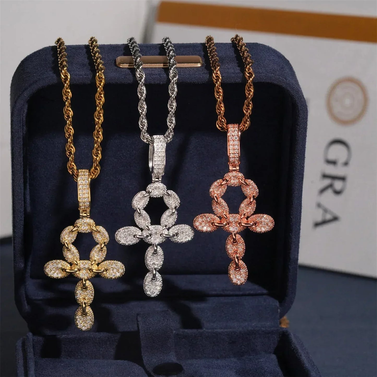 New S925 Silver Moissanite Cross Pendant – Unisex, European & American Hip-Hop Style Necklace - CaratixJewelry