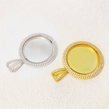 New S925 Silver Moissanite Custom Photo Pendant – Double - Sided Rotating Hip - Hop Jewelry - CaratixJewelry